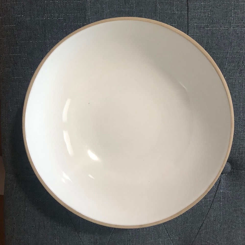 Large white stoneware bowl 10 inch, made in Portugal
